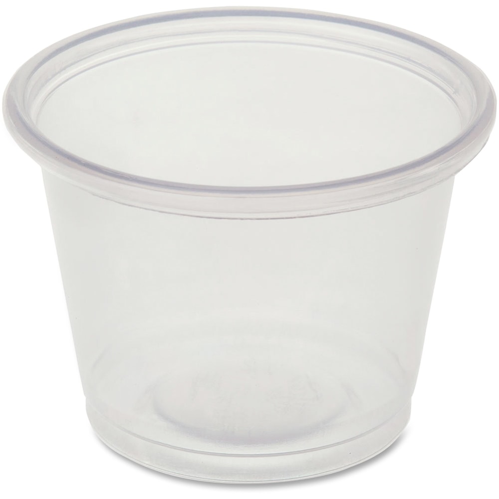 Genuine Joe 1 oz Portion Cups - 1 fl oz - Clear - Polystyrene - Beverage, Sauce - 50/Bag - 50 / Carton