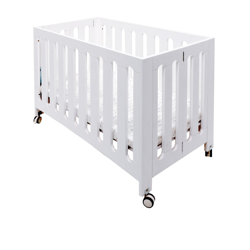 Coverplay Caden Compact Wood Crib, 27inH x 36inW x 40inD, White