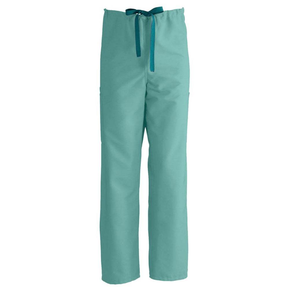 Medline ComfortEase Unisex Regular Non-Reversible Drawstring Cargo Scrub Pants, XL, Seaspray