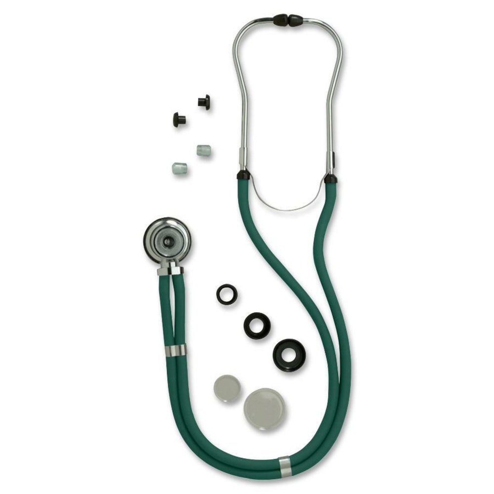 Medline Sprague Rappaport Stethoscope - Latex-free - Hunter Green - Child/Youth/Adult - 1 Each