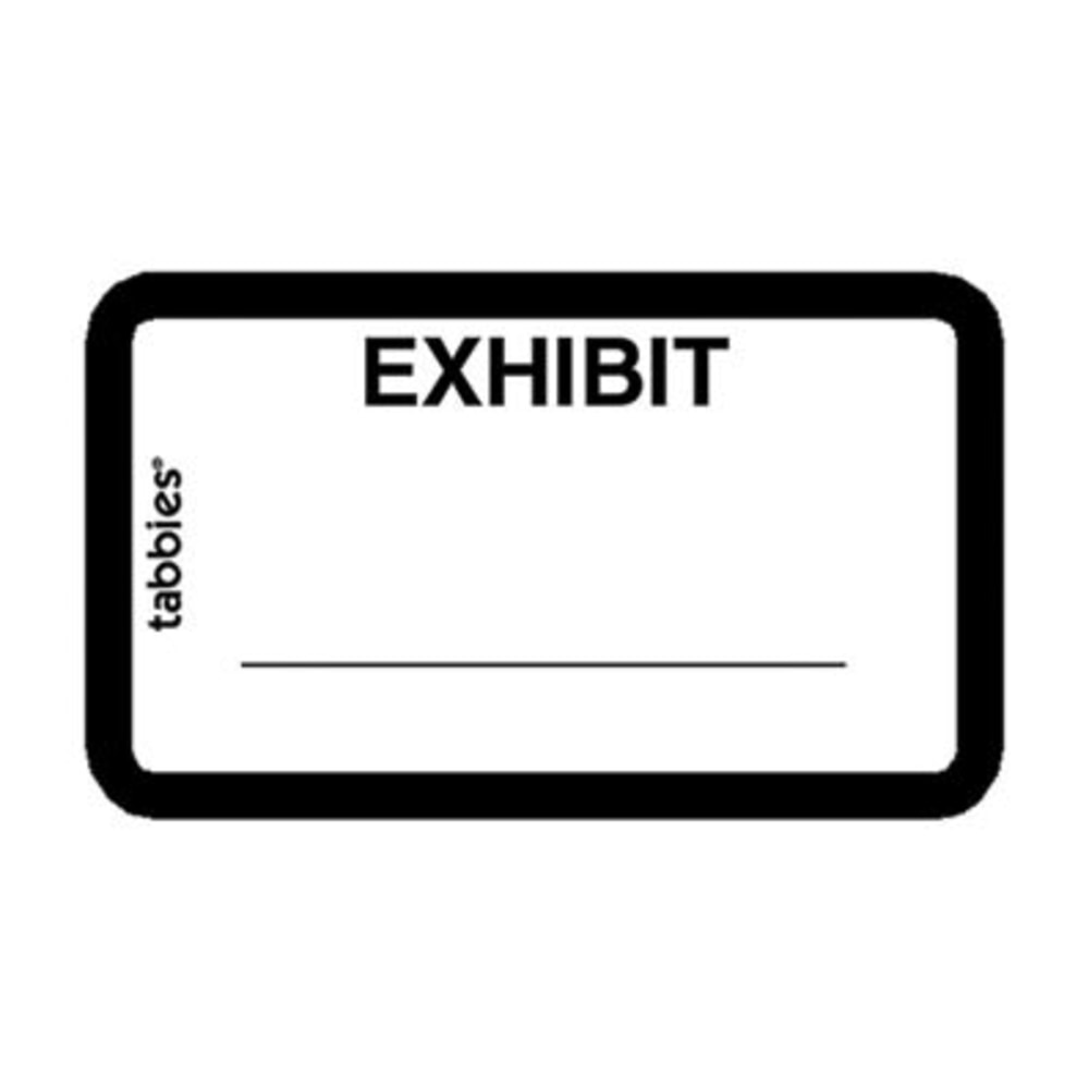 Tabbies Color-coded Legal Exhibit Labels, 58092, 1 5/8inW x 1inL, White, Pack Of 252