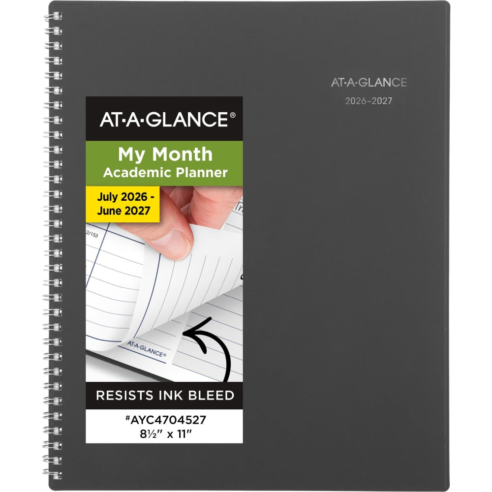 AT-A-GLANCE DayMinder Academic 2026-2027 Monthly Planner, Charcoal, Large, 8 1/2in x 11in