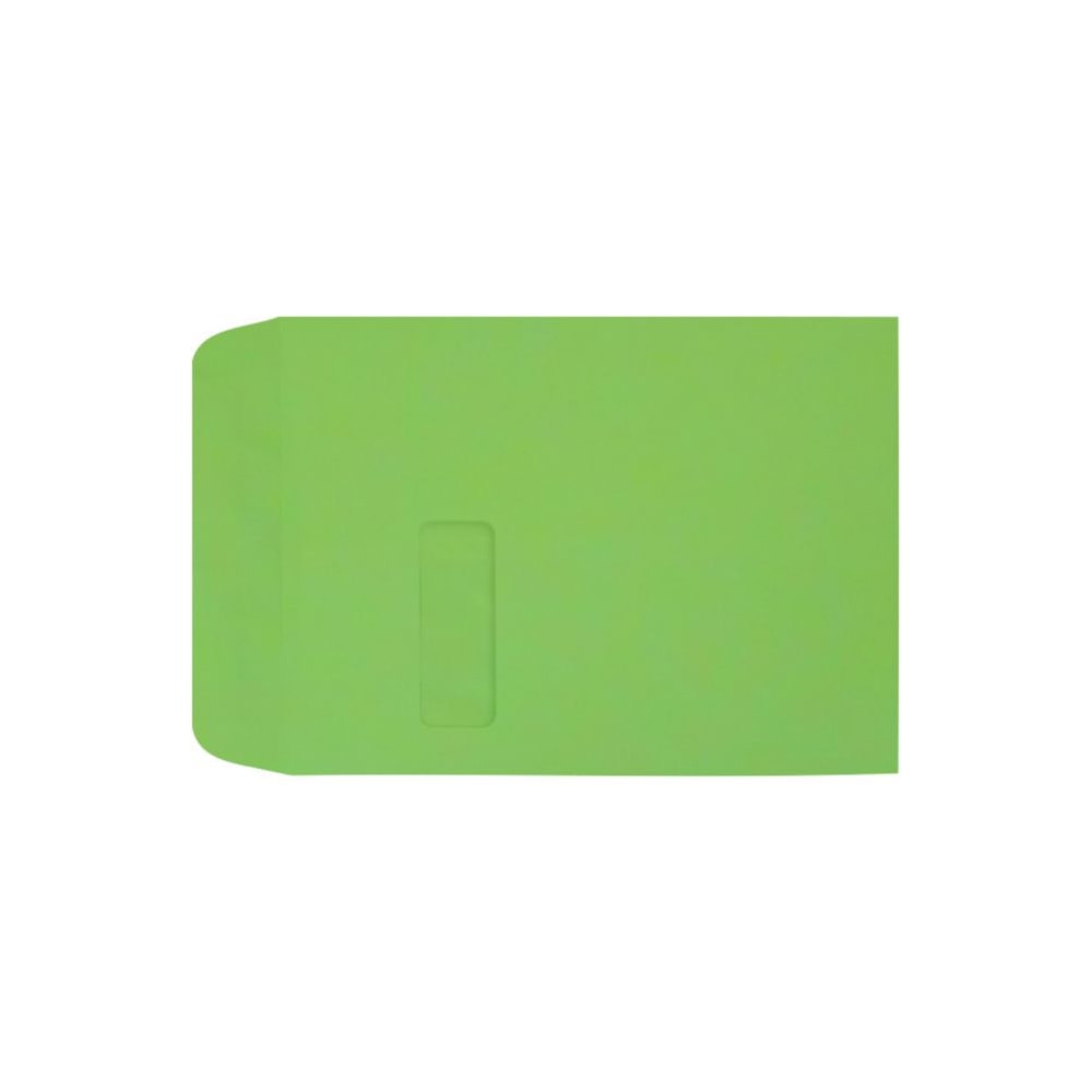 LUX #9 1/2 Open-End Window Envelopes, Top Left Window, Self-Adhesive, Limelight, Pack Of 250