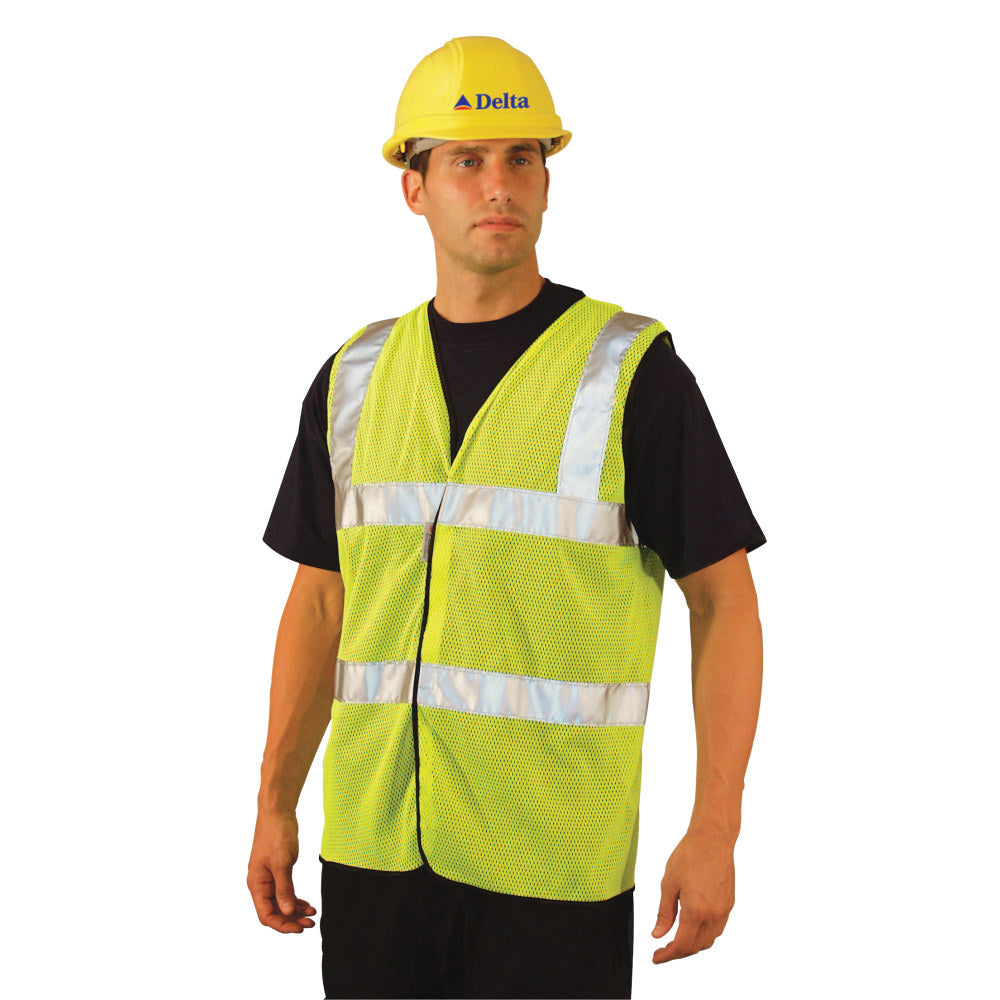 Class 2 Mesh Vests with 3M Scotchlite Reflective Tape, 2X-Large, Hi-Viz Yellow