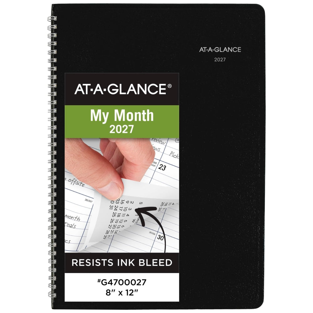 AT-A-GLANCE DayMinder 2027 Monthly Planner, Black, Large, 8in x 12in, G4700027