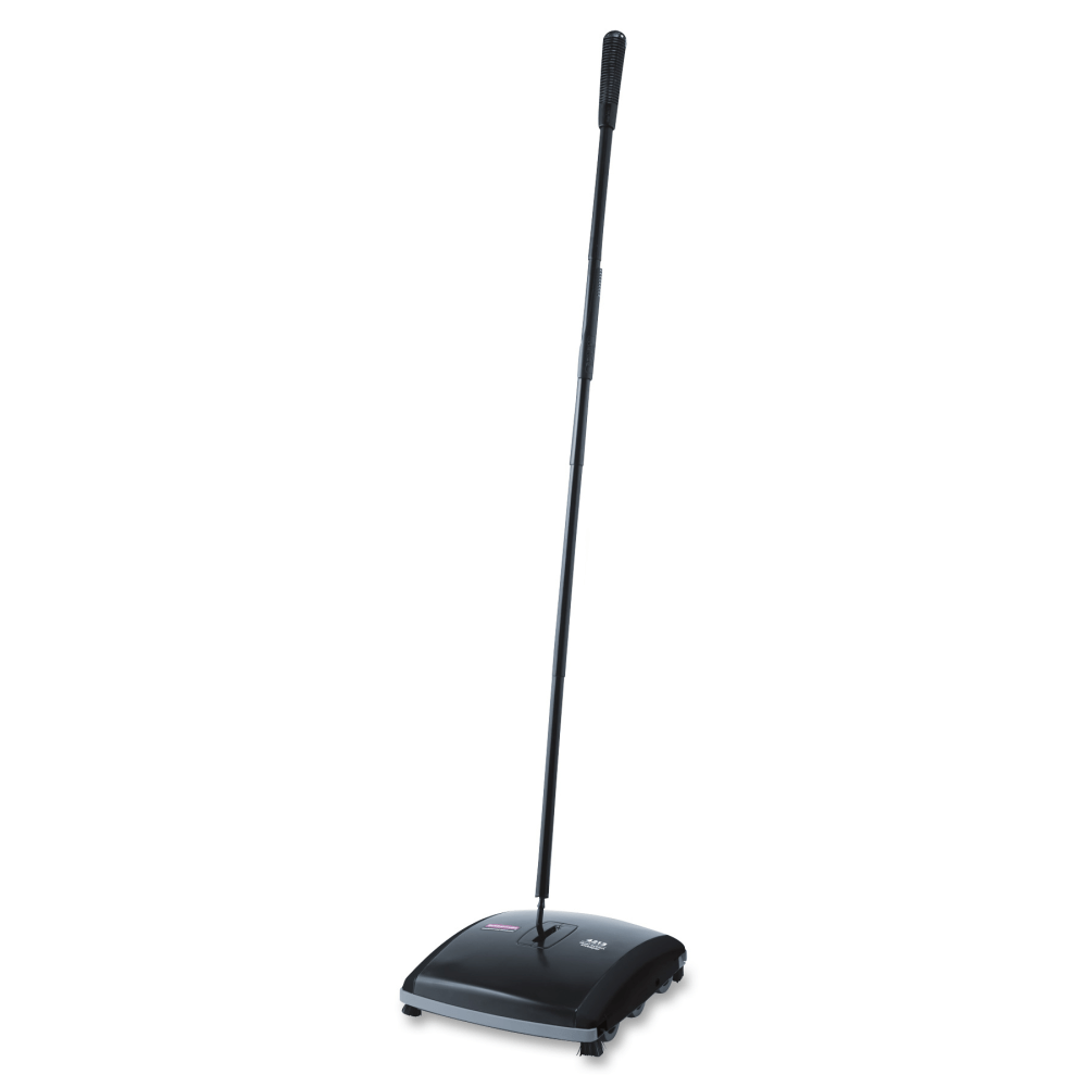 Rubbermaid Commercial Dual Action Sweeper - 7.50in Brush Face - 42in Handle Length - 10.5in Overall Length - Black - 4 / Carton