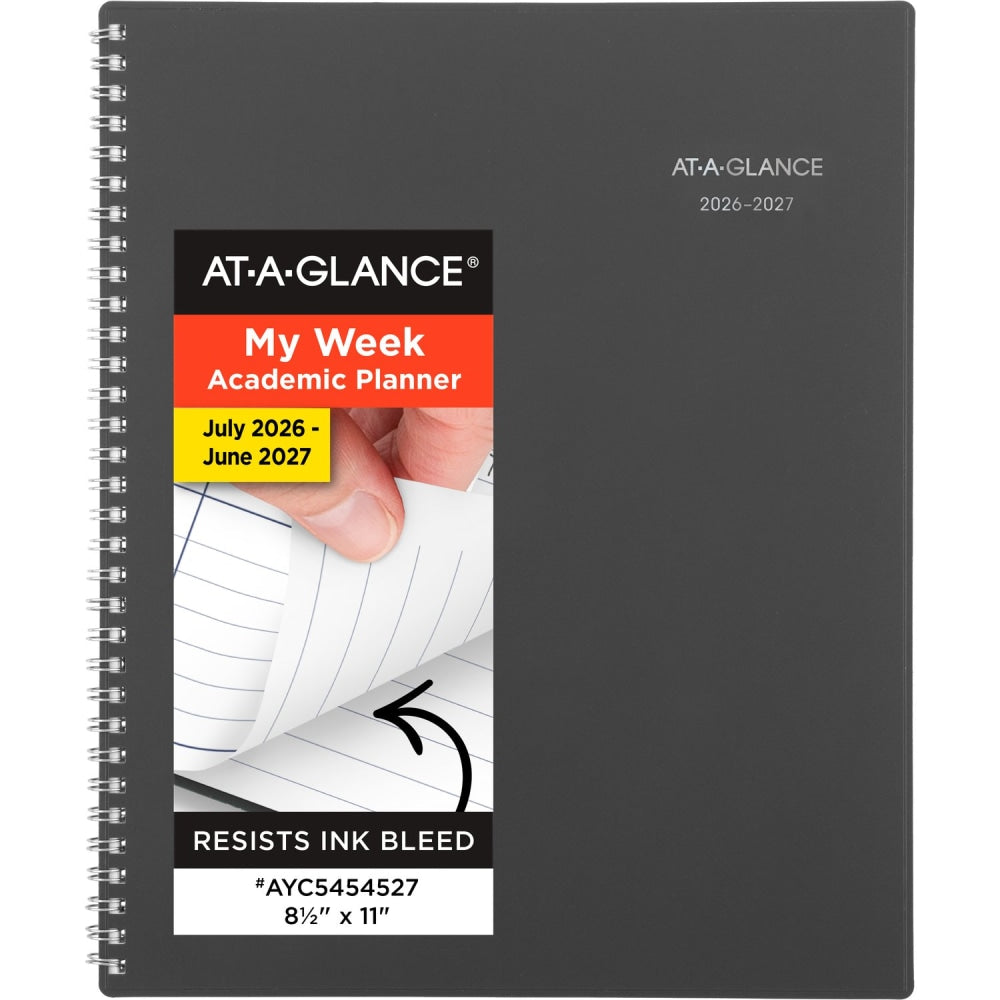 AT-A-GLANCE DayMinder Academic 2026-2027 Weekly Monthly Planner, Charcoal, Large, 8 1/2in x 11in