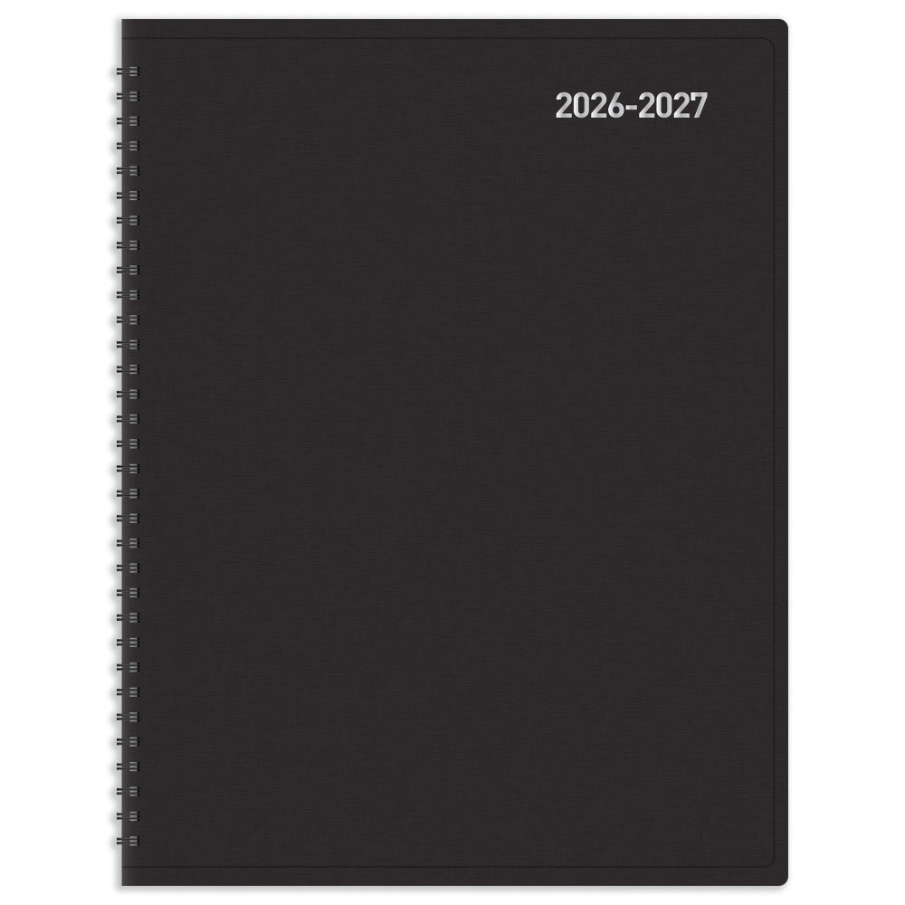 2026-2027 Office Depot Brand 14-Month Weekly/Monthly Academic Planner, Vertical Format, 8in x 11in, 30% Recycled, Black, July 2026 To August 2027