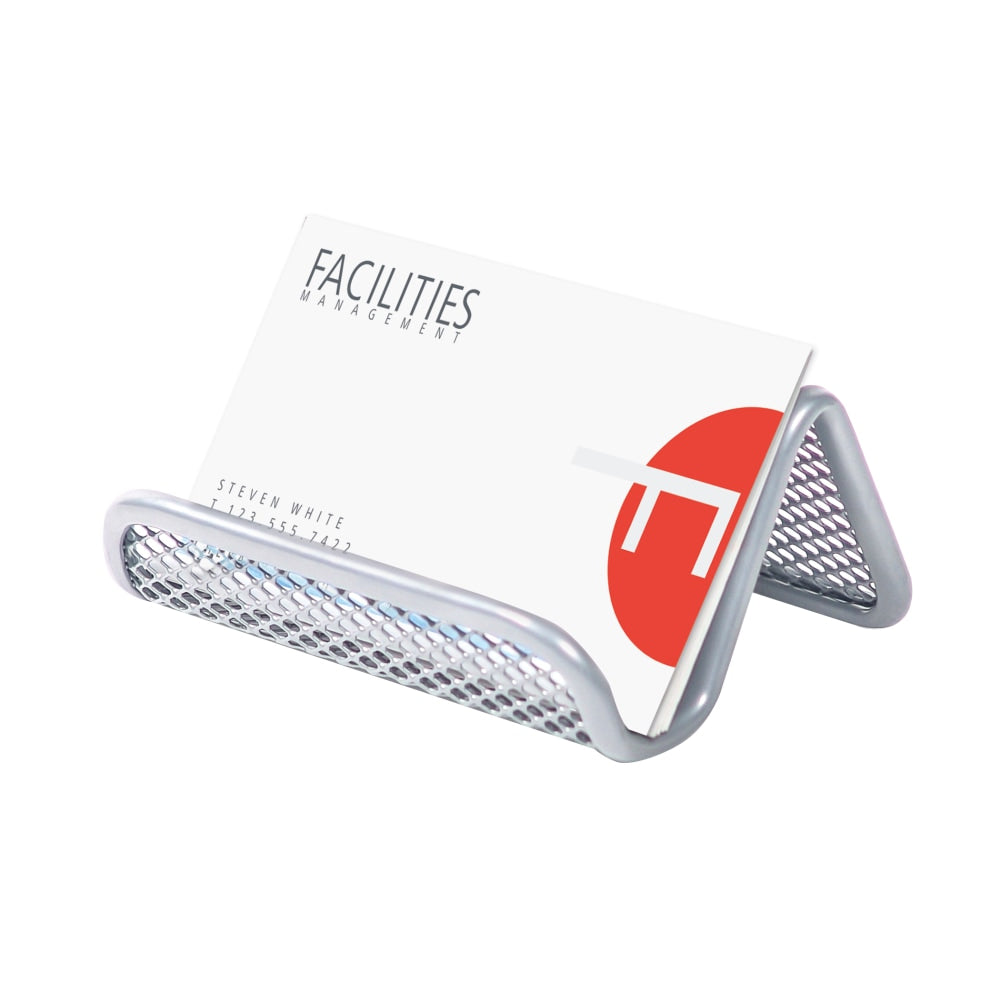 Office Depot Brand Silver Mesh Business Card Holder