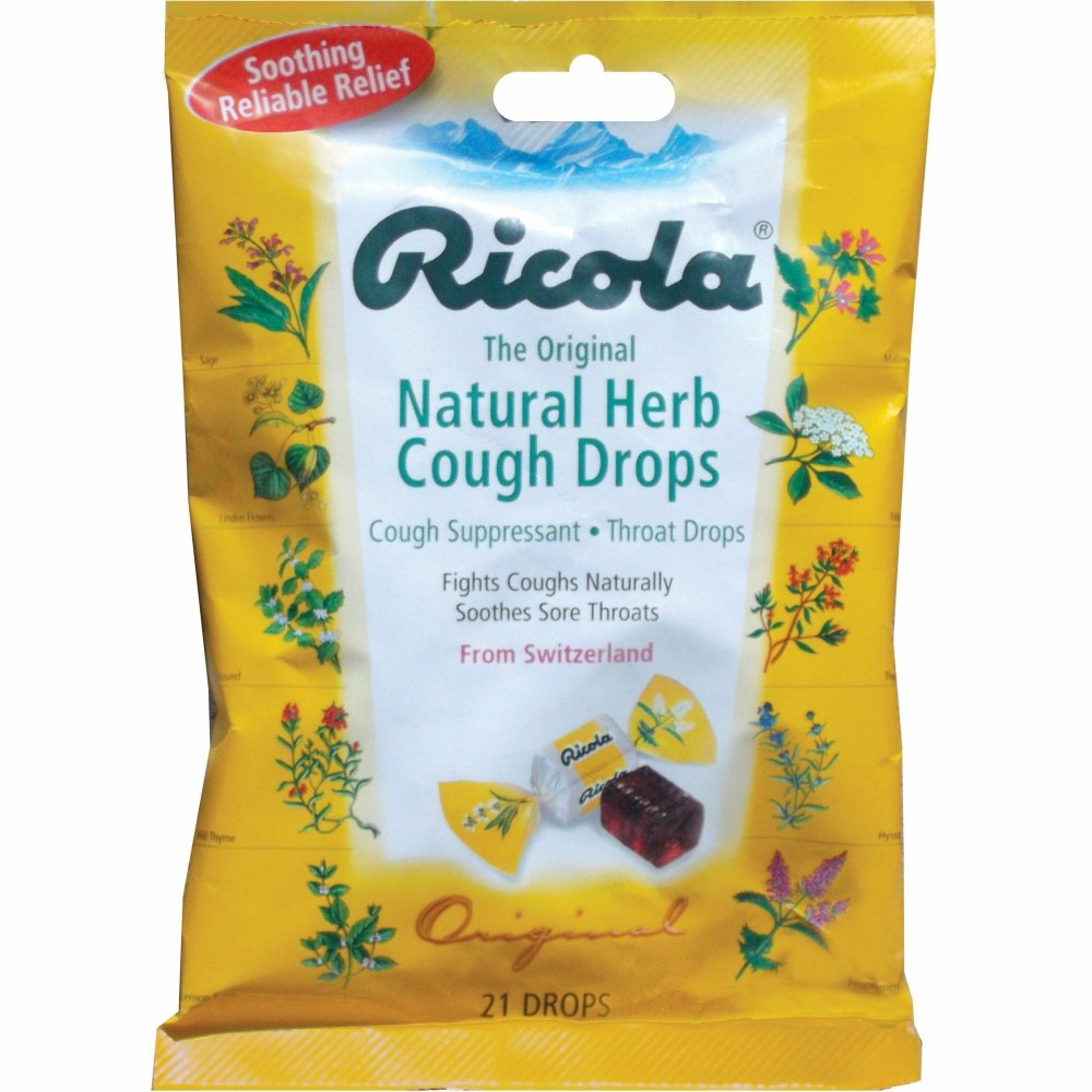 Ricola Original Natural Herb Cough Drops, Bag Of 21