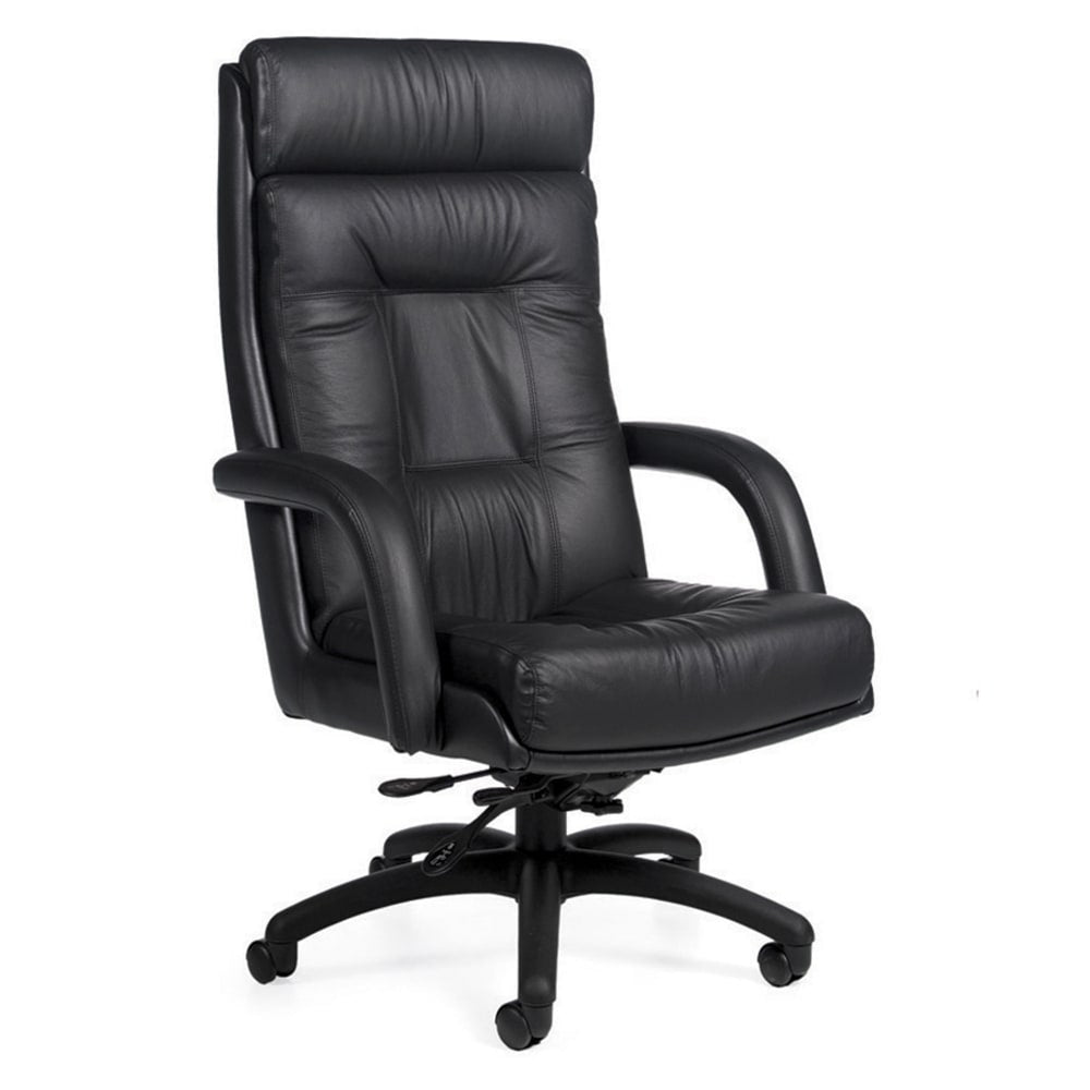 Global Arturo Bonded Leather High-Back Tilter Chair, 50inH, Black