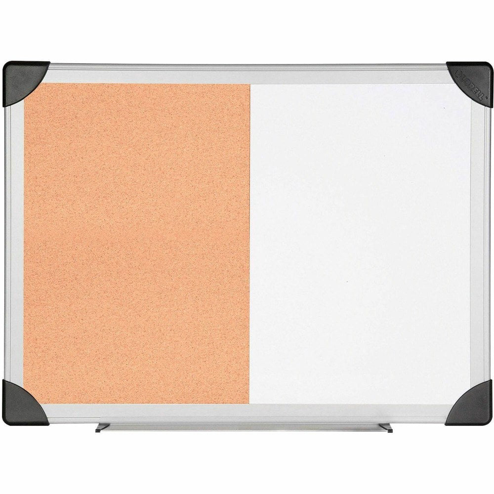 Lorell Dry-Erase Cork Combo Board, 18in x 24in, Aluminum Frame With Silver Finish