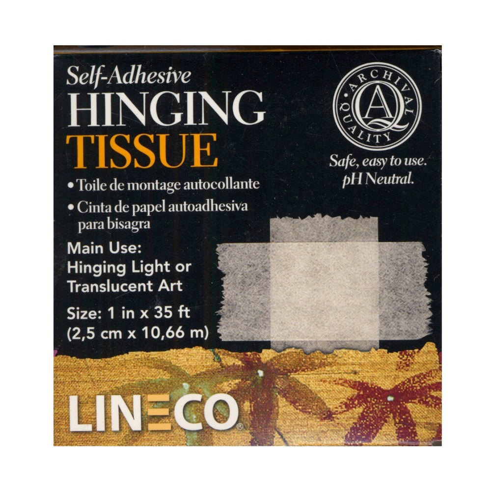 Lineco Self-Adhesive Hinging Tissues, 1in x 35ft, Pack Of 2