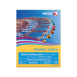 Xerox Vitality Colors Pastel Plus Color Multi-Use Printer & Copy Paper, 1 Ream, Goldenrod, Letter (8.5in x 11in), 500 Sheets/Ream, 24 Lb