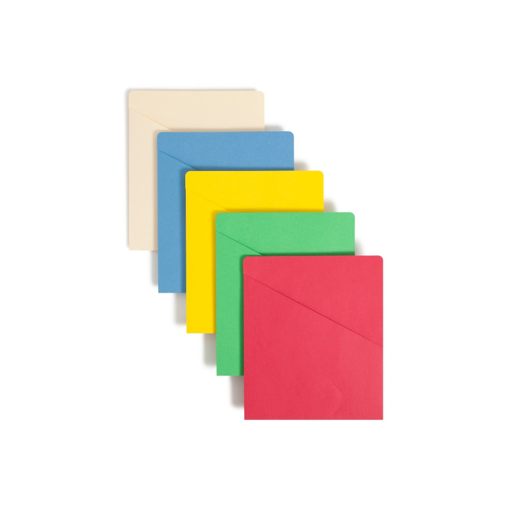 Smead Slash File Jackets Convenience Pack, 9 1/2in x 11 3/4in, Assorted Colors (No Color Choice), Pack Of 25
