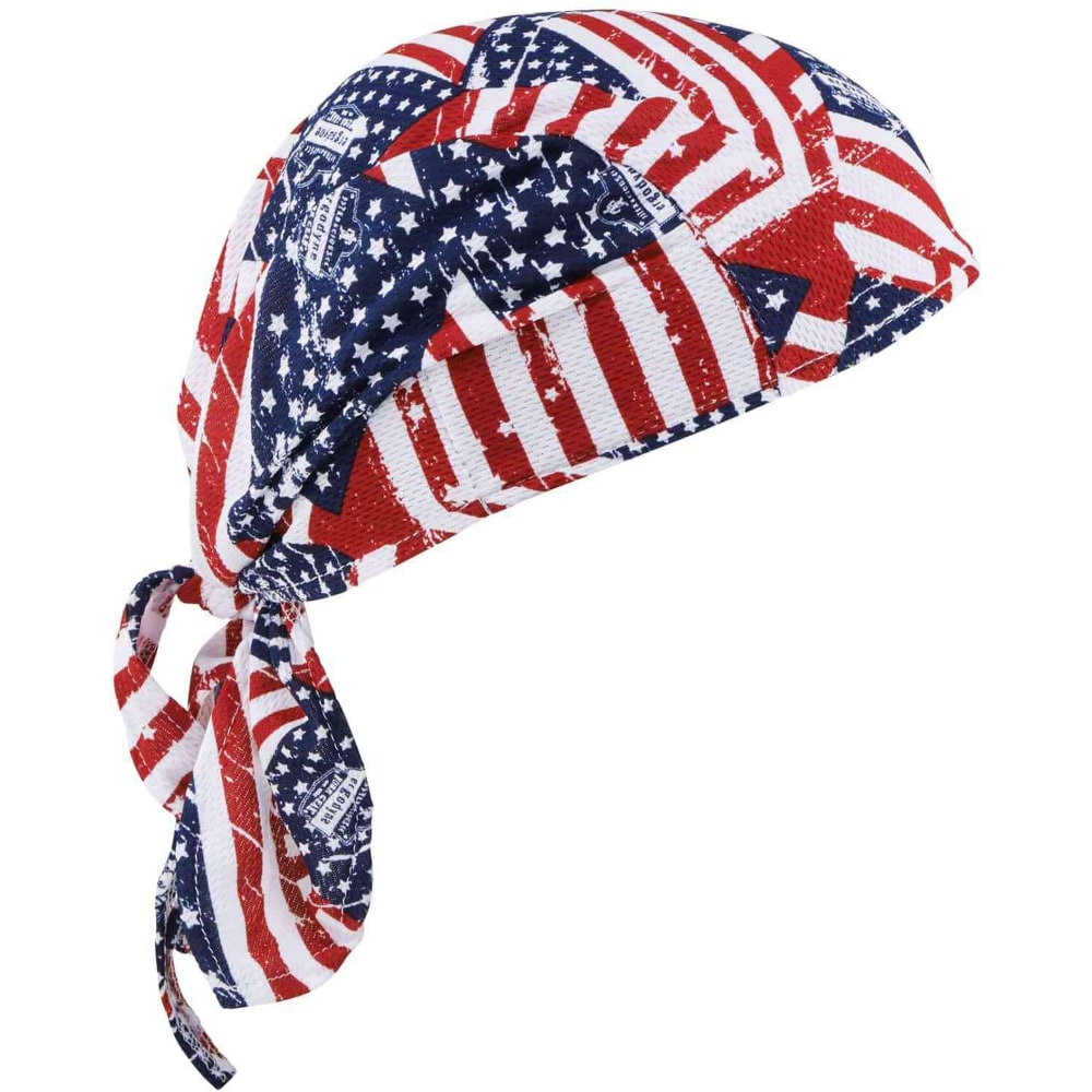 Ergodyne Chill-Its 6615 High-Performance Dew Rag, Stars & Stripes