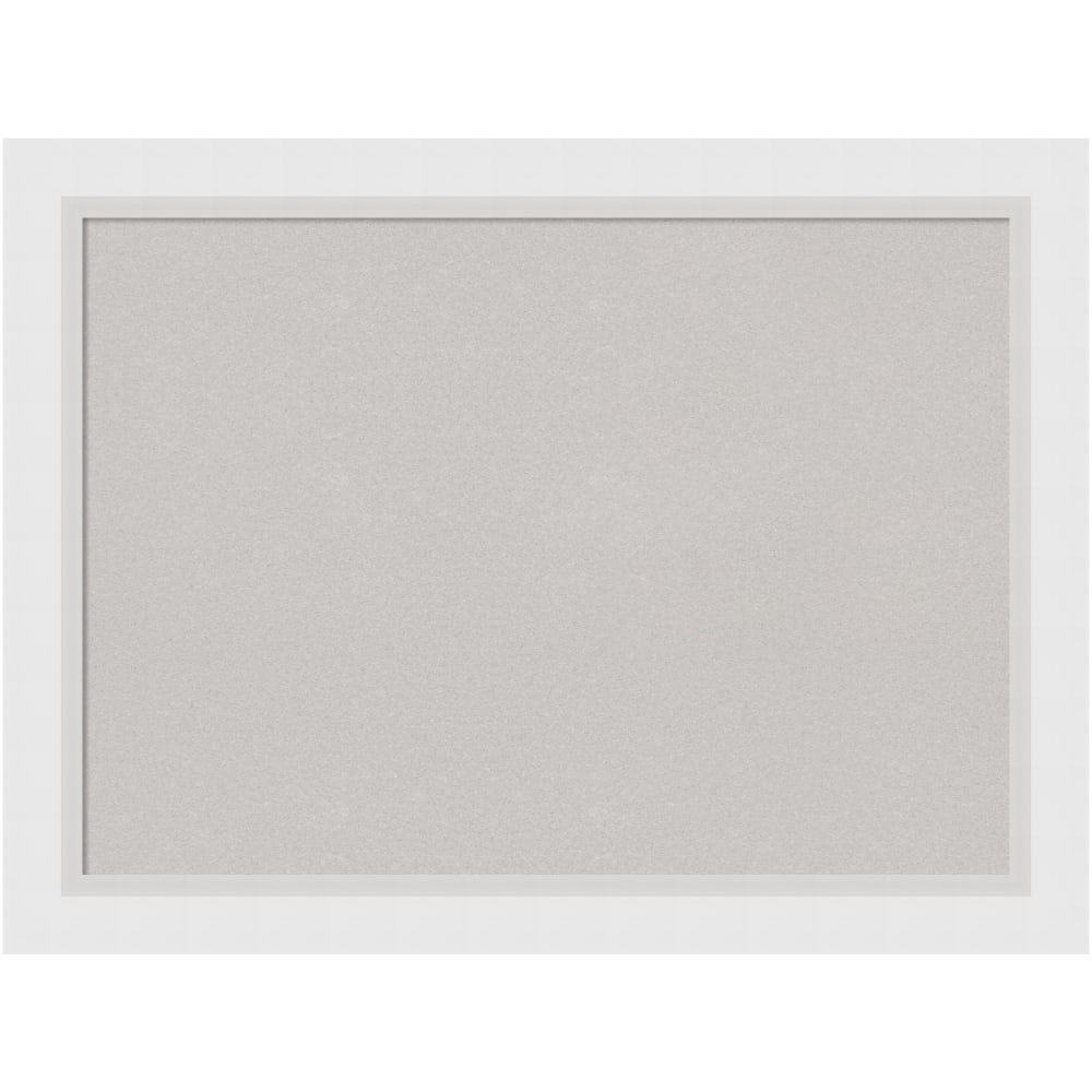 Amanti Art Cork Bulletin Board, 32in x 24in, Gray, Blanco White Wood Frame