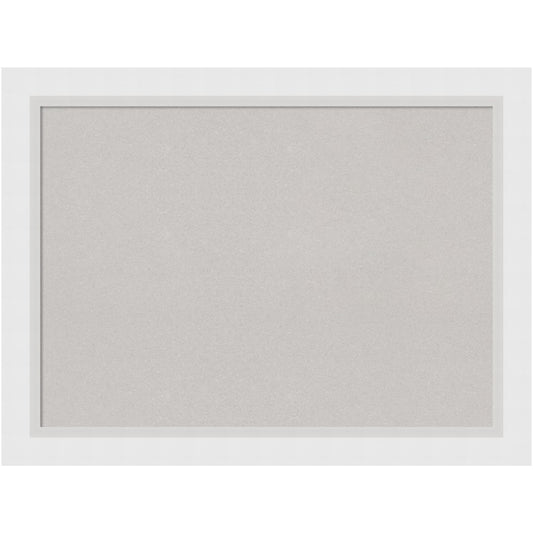 Amanti Art Cork Bulletin Board, 32in x 24in, Gray, Blanco White Wood Frame