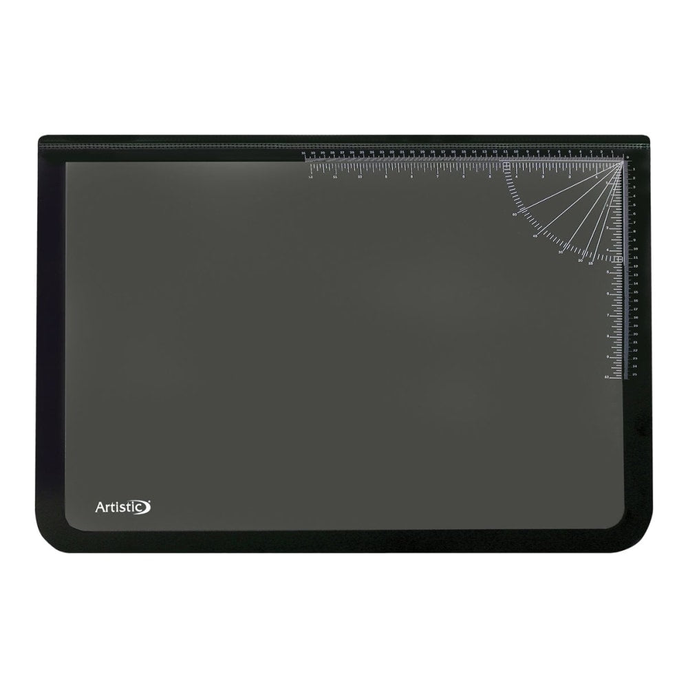 Artistic Logo Pad Desk Organizer, 20in x 31in, Black/Clear