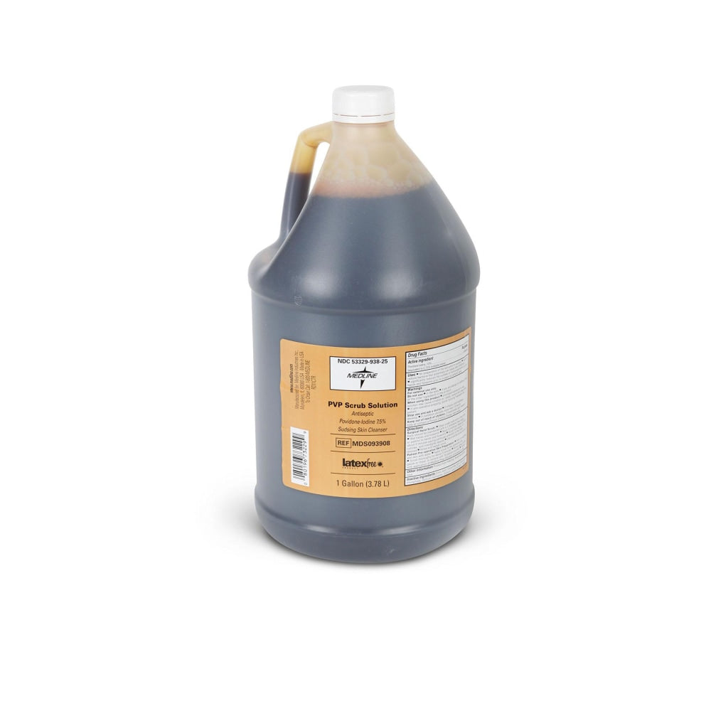 Medline Povidone Iodine Scrub Solutions, 128 Oz, Pack Of 4