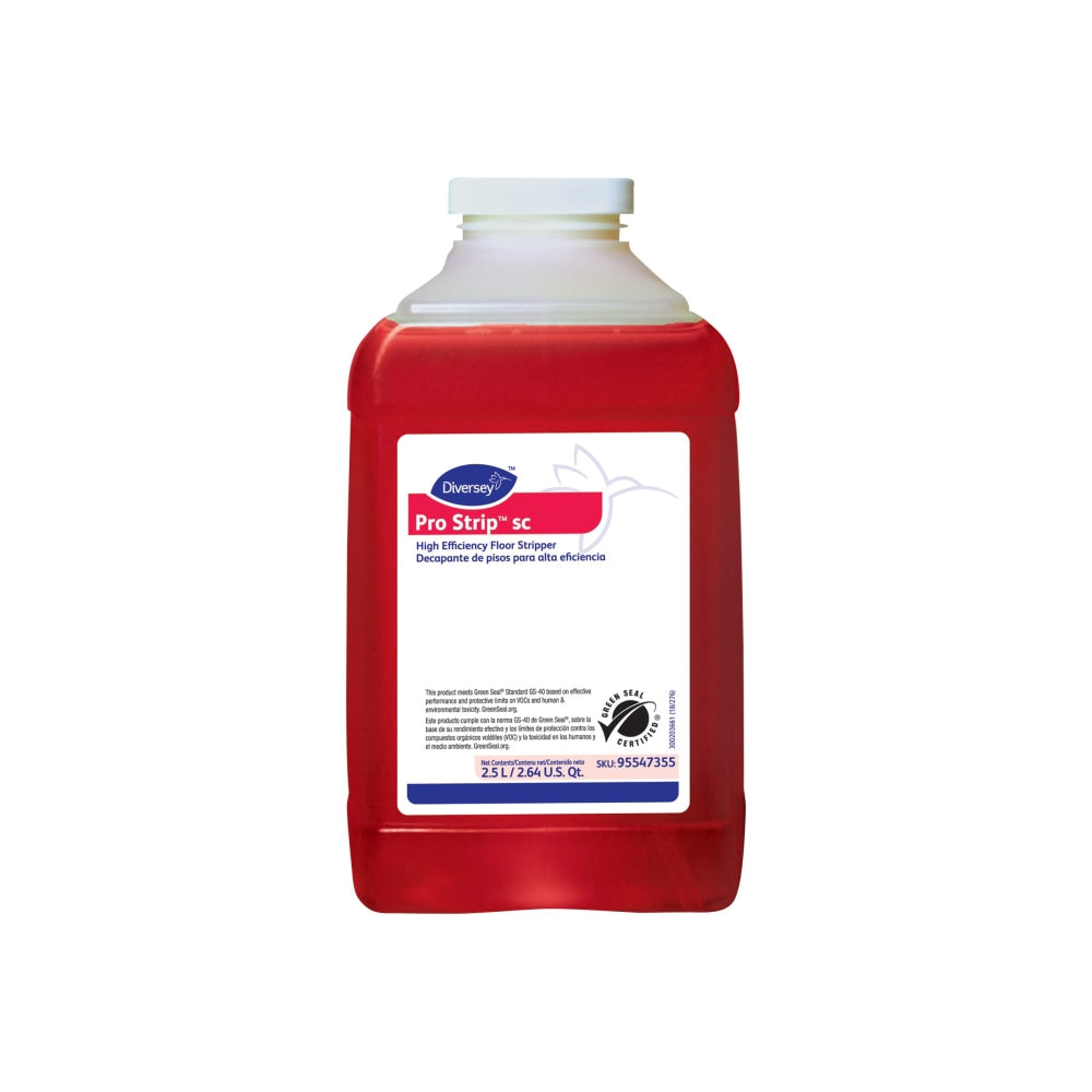 Diversey Pro Strip SC High-Efficiency Floor Stripper Concentrate, Solvent Scent, 2.5L (84.54 oz), Amber, Carton Of 2 Bottles