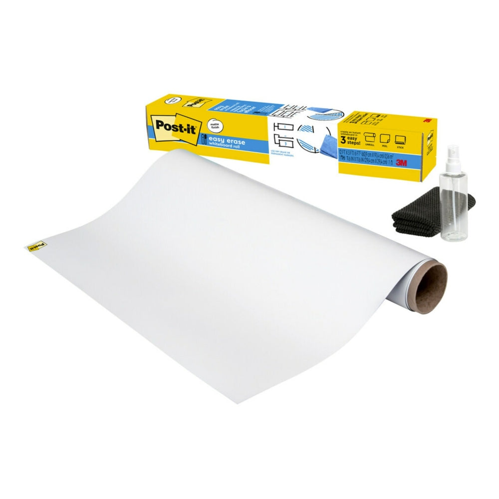 Post-it Easy Erase Permanent Marker Whiteboard Surface, 3 ft x 2 ft, Permanent Marker Wipes Away with Water, White (EE3X2)