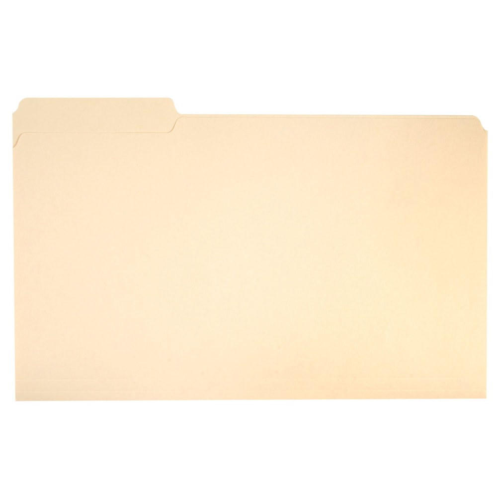 SKILCRAFT File Folders, 1/3 Cut, Legal Size, 30% Recycled, Manila, Pack Of 100 (AbilityOne 7530-00-282-2508)