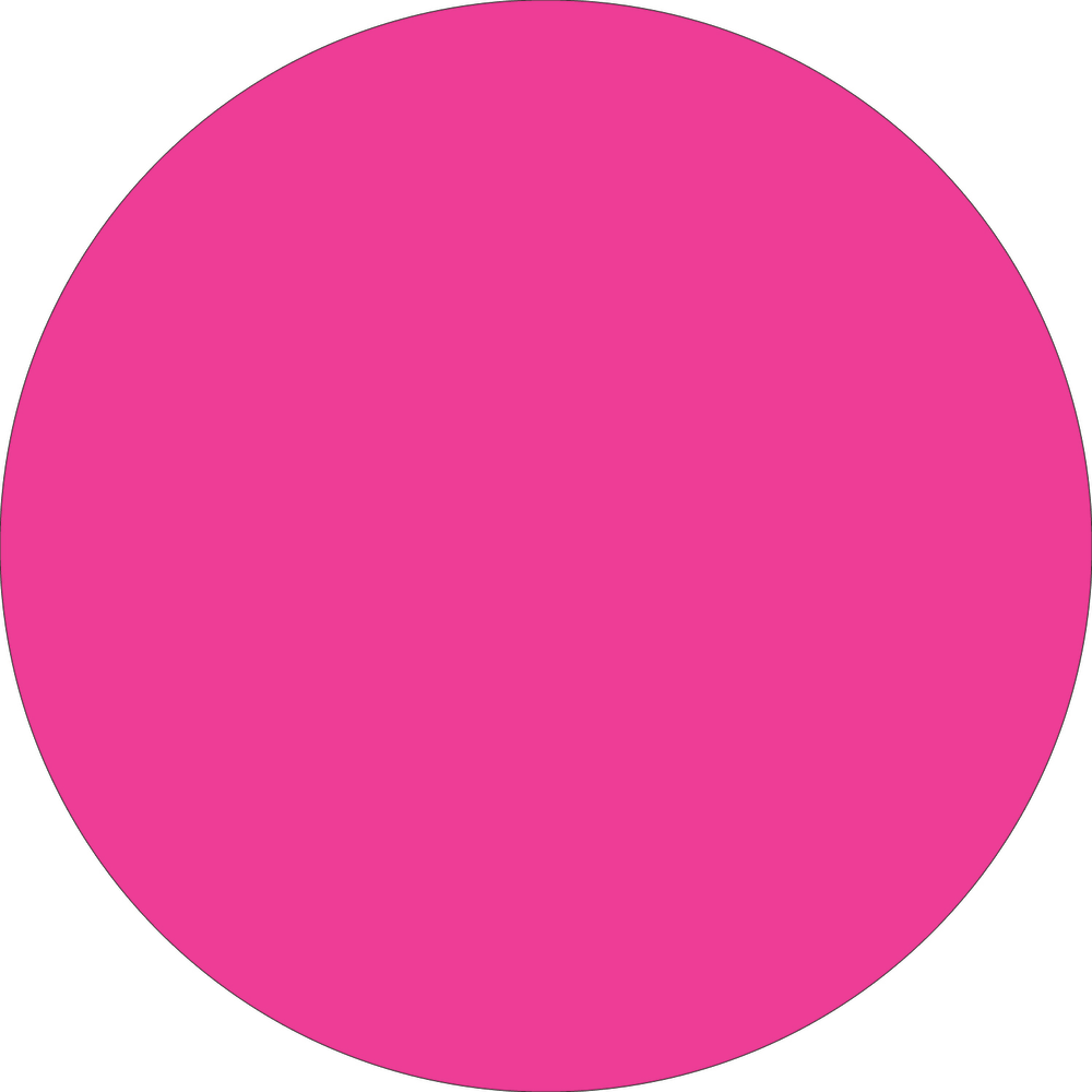 Tape Logic Removable Round Color Inventory Labels, DL614K, 3in, Fluorescent Pink, Pack Of 500
