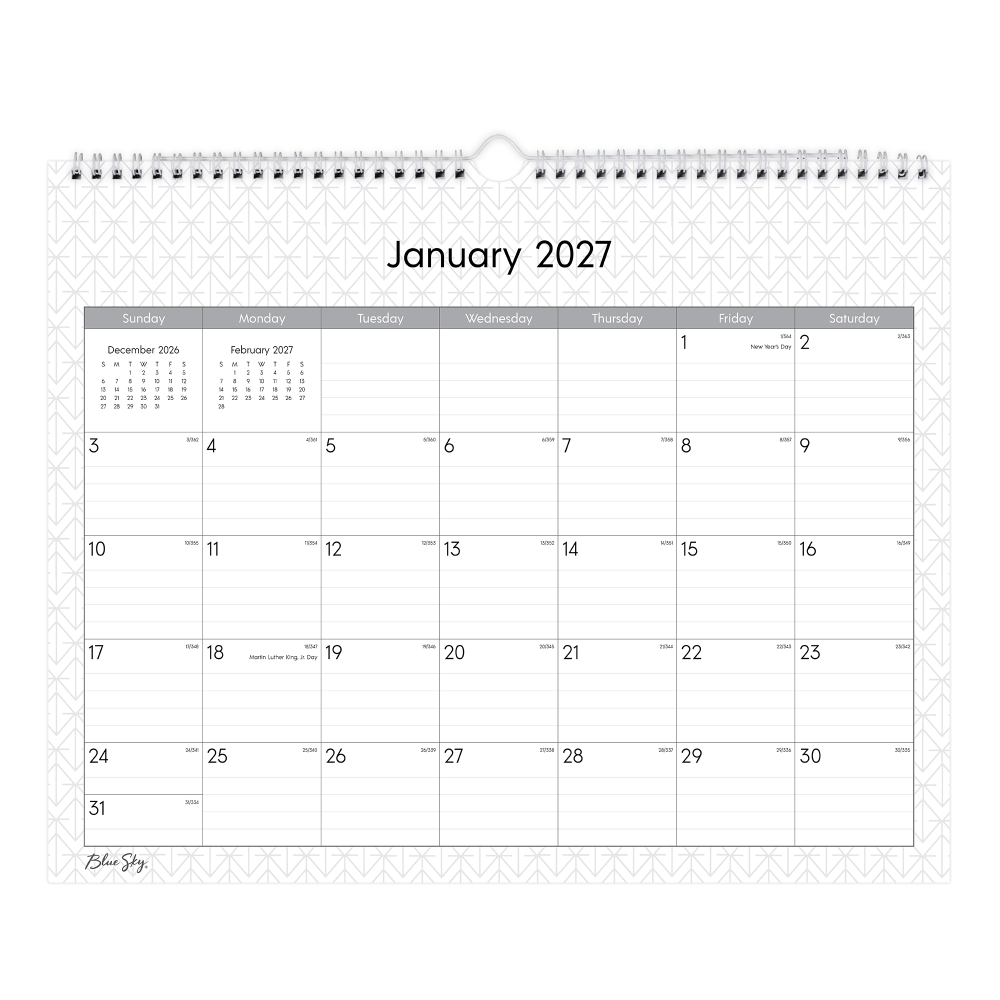 2027 Blue Sky Enterprise Monthly Wall Calendar, 15x12, 0%, Enterprise, Jan-Dec, RY27
