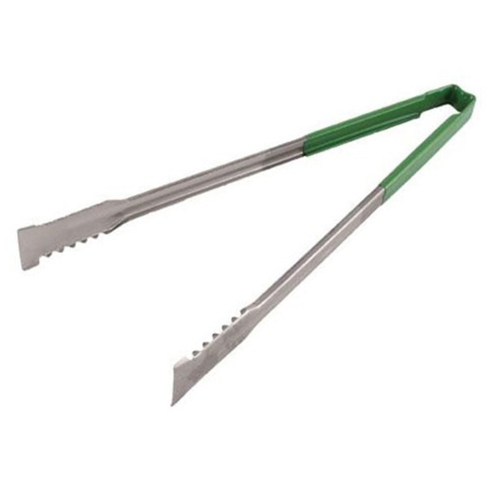Vollrath 16in Tongs With Antimicrobial Protection, Green