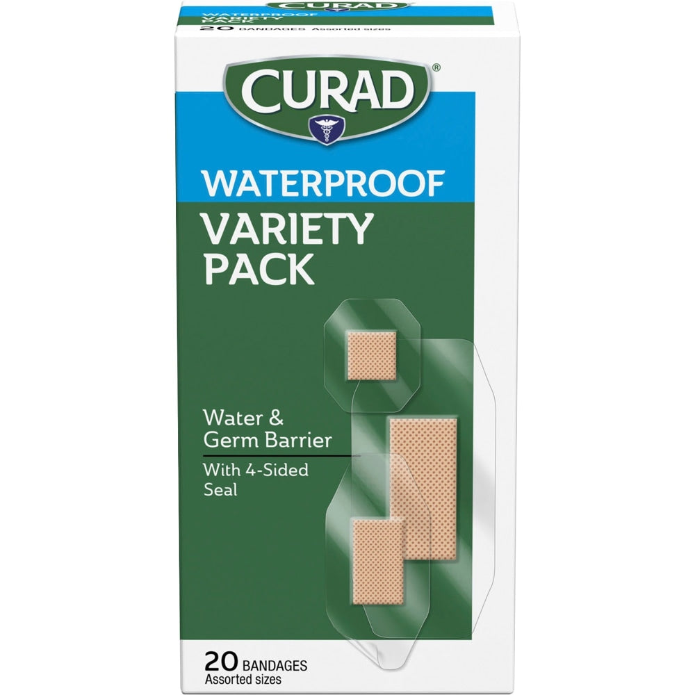Curad Assorted Waterproof Transparent Bandages - Transparent - Polyurethane - 20 / Box