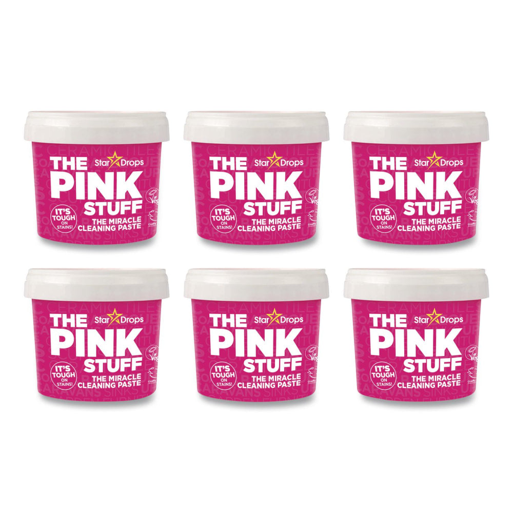 The Pink Stuff Miracle Cleaning Paste, Fruity Scent, 17.6 oz Jar, 6/Carton