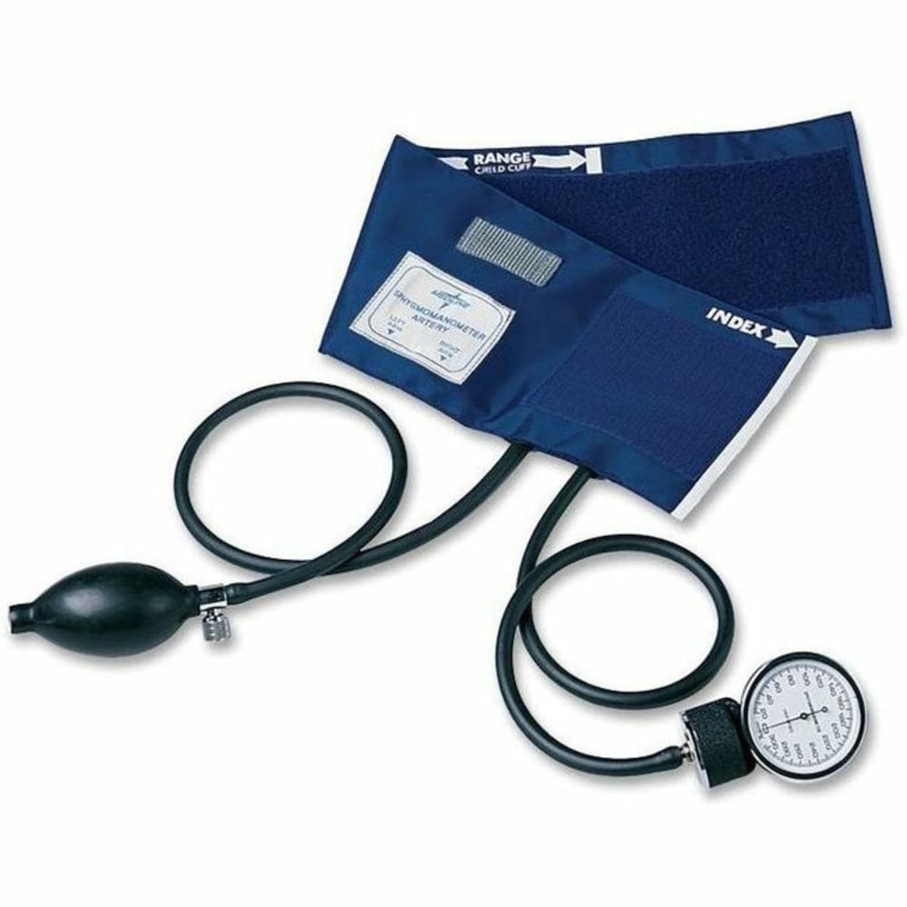 Medline Handheld Aneroid Sphygmomanometers - For Blood Pressure - Latex-free, Lightweight - Blue - Child - Polyvinyl Chloride (PVC) - 1 Each