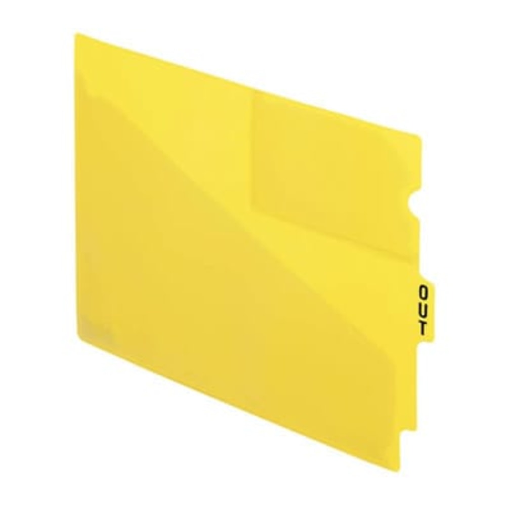 Esselte Recycled Colored Vinyl Out Guides - 1 Printed Tab(s) - Message - OUT - 12.8in Dividerx 9.50in Divider - Yellow Vinyl Divider - 50 / Box