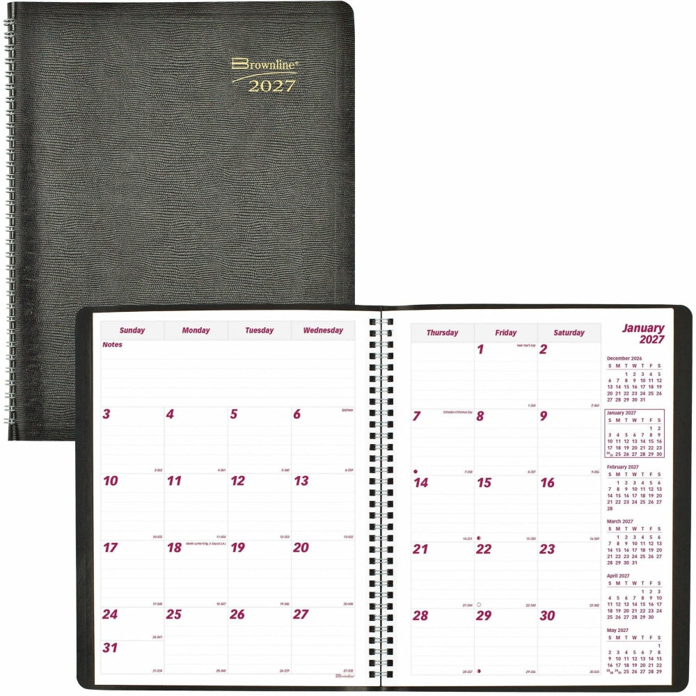 Brownline Monthly Planner, Julian Dates, Monthly, 14 Month, December 2024 to January 2026