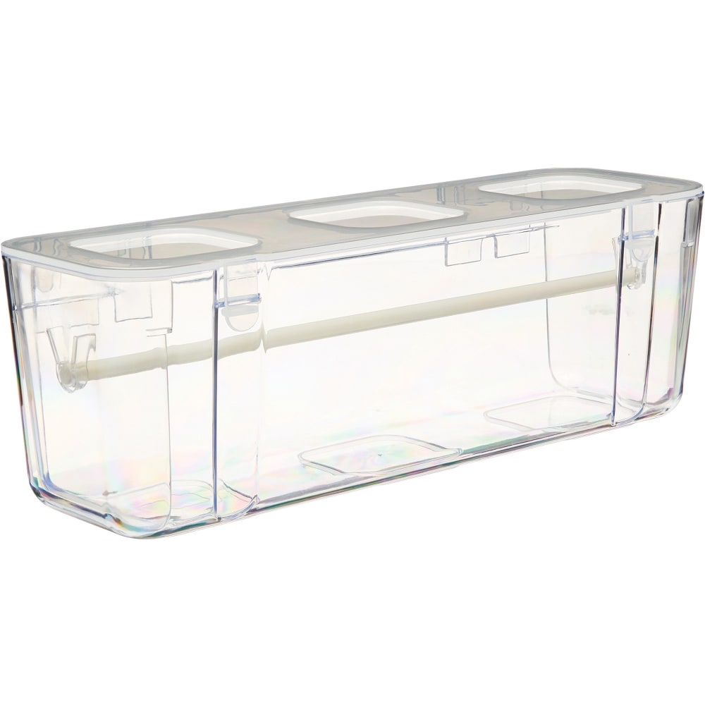 Deflecto Ribbon Dispenser - 4.40in x 13.30inx 4.20in Depth - Desktop - Lid, Portable, Stackable, Wall Mountable - Clear - Plastic, Polypropylene - 1 Each