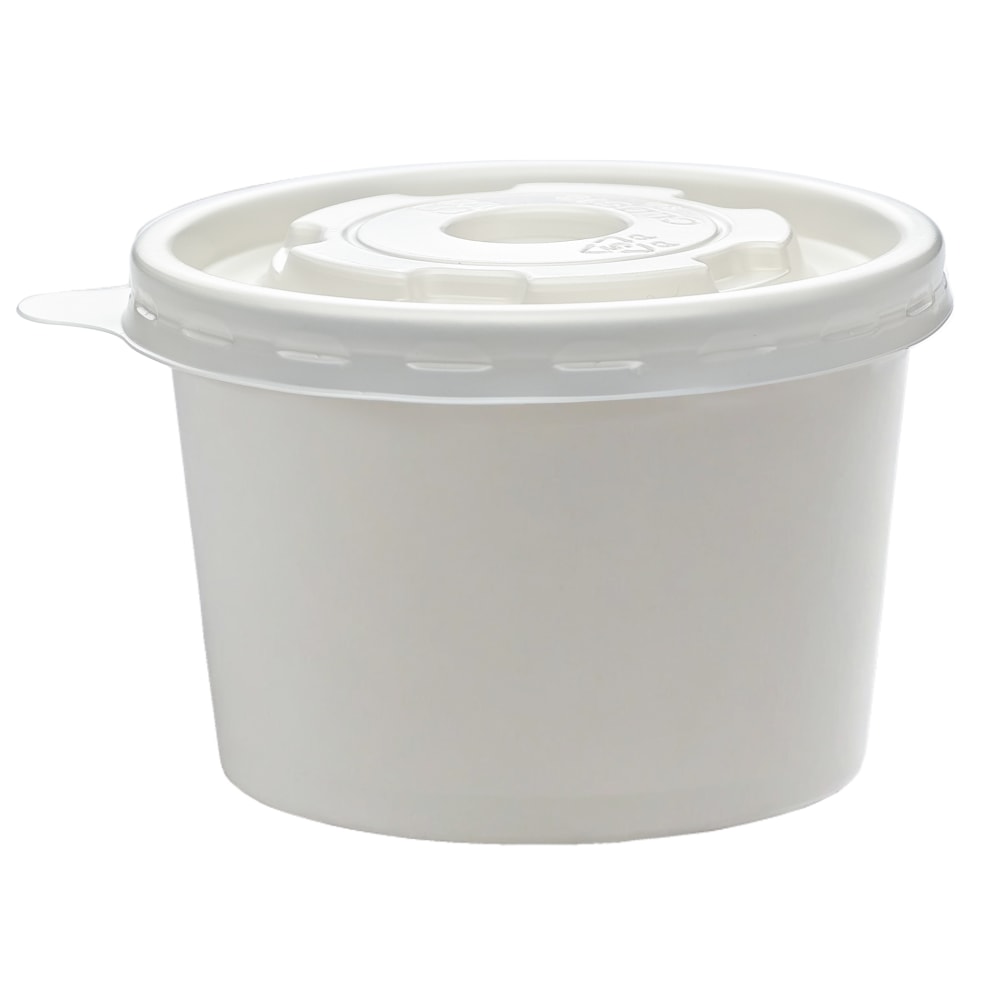 Highmark Paper Soup Containers with Lids, Disposable Paper Food Cups, Ice Cream Cups Food Storage with Lids, 8 oz, White, Case Of 250