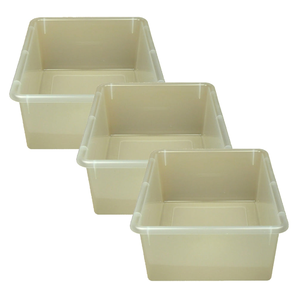 Romanoff Products Double Stowaway Trays, 5-1/2inH x 13-1/2inW x 16inD, Clear, Pack Of 3 Trays