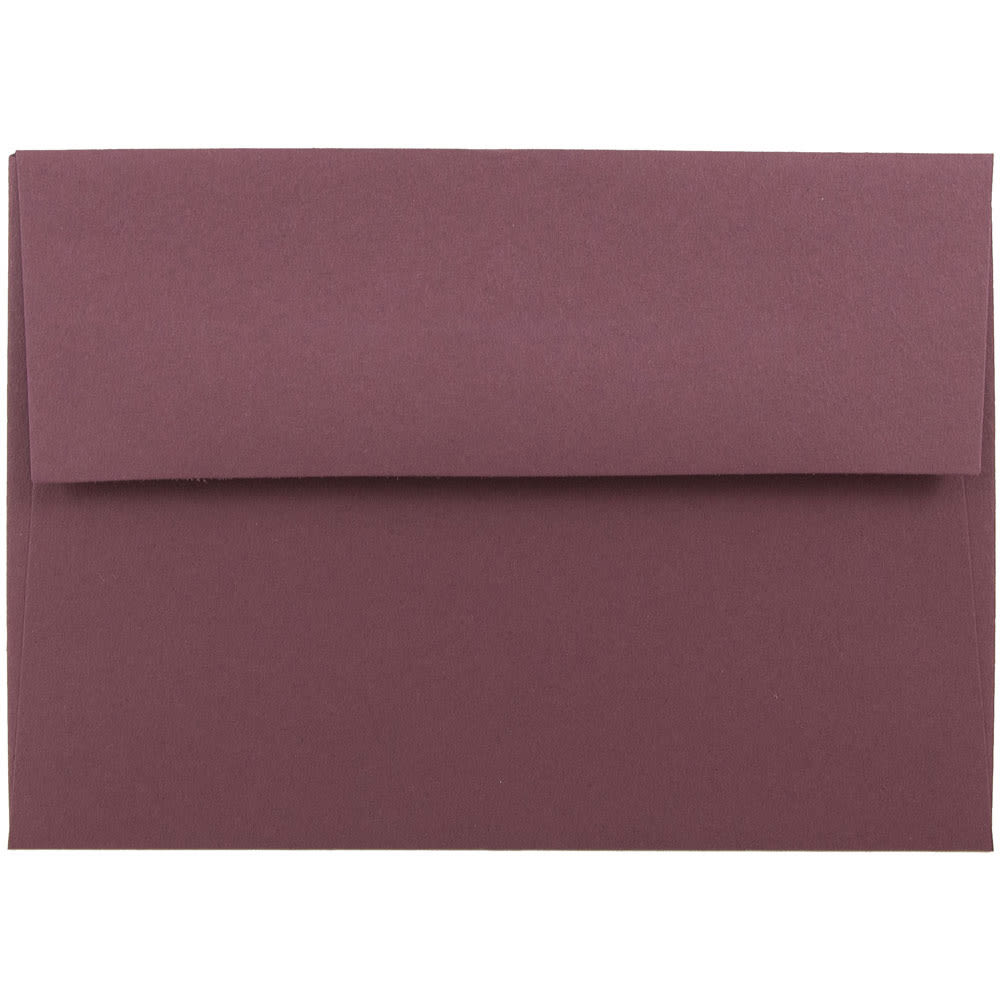 JAM Paper Booklet Envelopes, #4 Bar (A1), Gummed Seal, Burgundy, Pack Of 25