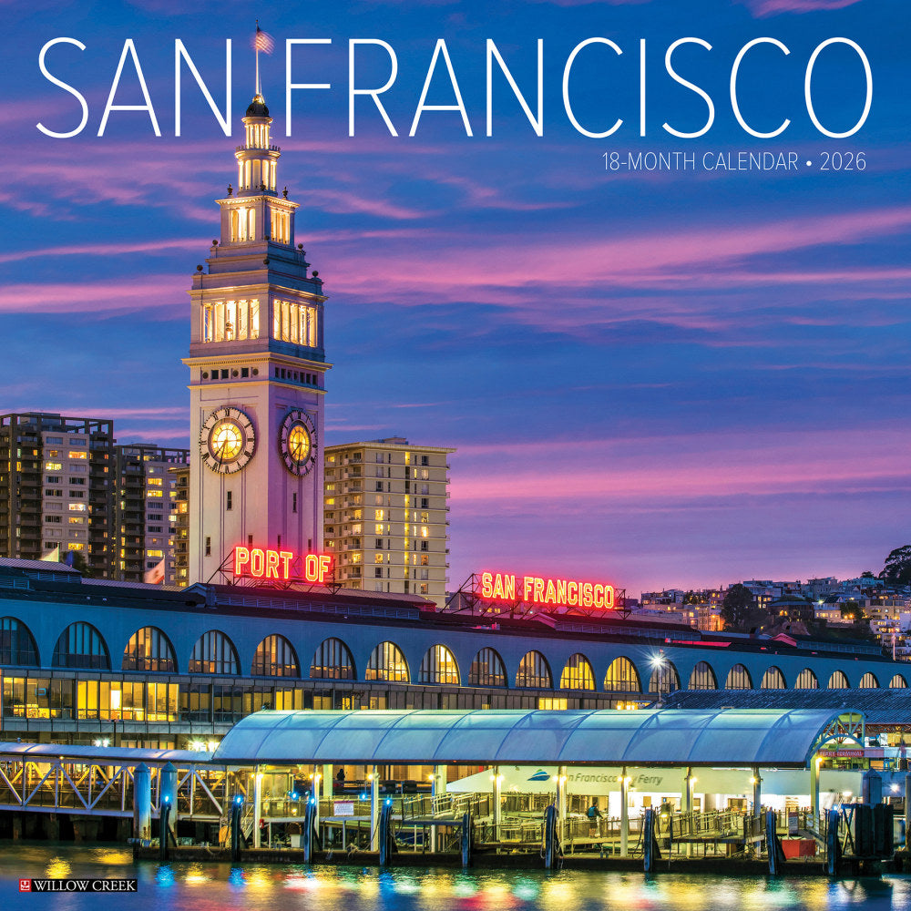 2026 Willow Creek Press Scenic Monthly Wall Calendar, 12in x 12in, San Francisco, January To December, 52648
