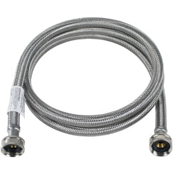 Certified Appliance Accessories Braided Stainless Steel Washing Machine Hose - 48in - Silver, Stainless Steel - WM48SS