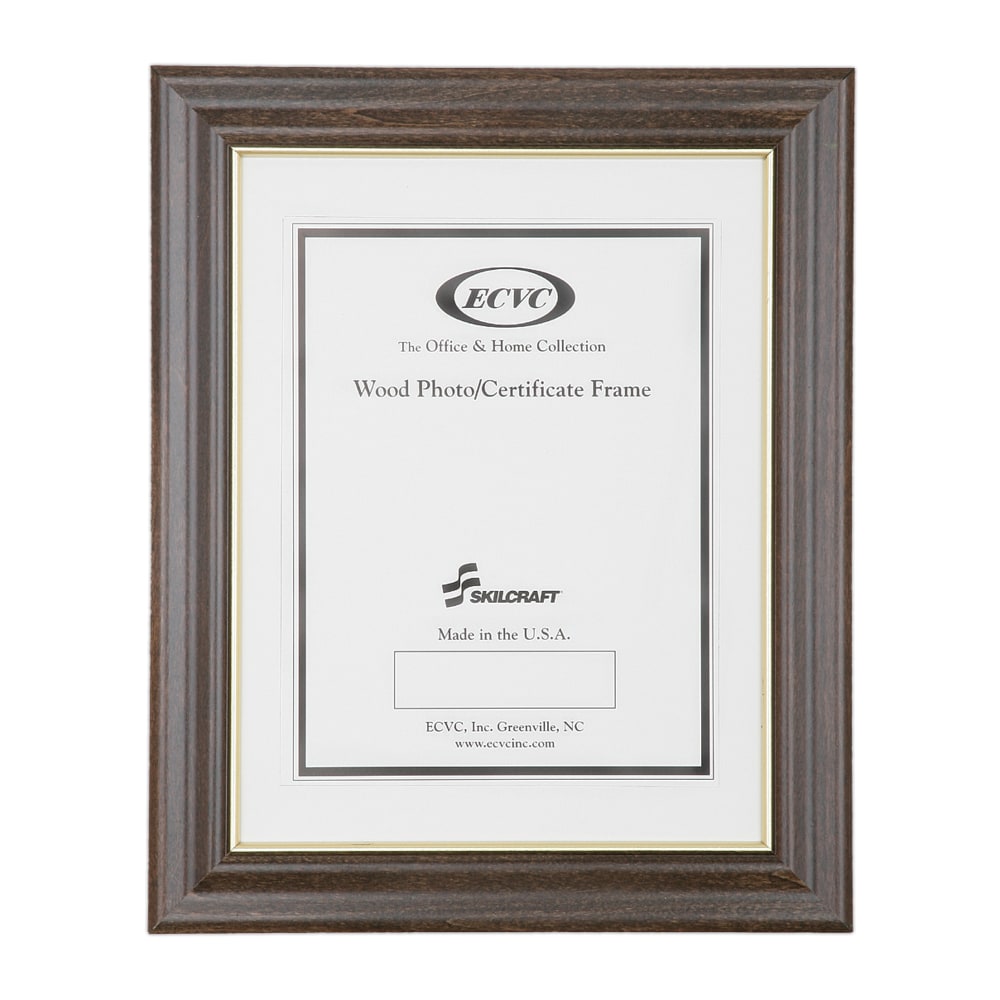 SKILCRAFT Picture Frame, 8 1/2in x 11in, Walnut, Box Of 12 (AbilityOne 7105-01-282-0631)