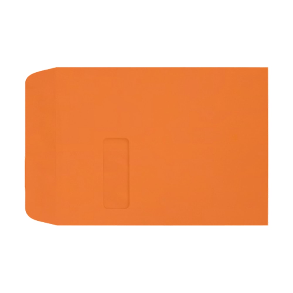 LUX #9 1/2 Open-End Window Envelopes, Top Left Window, Self-Adhesive, Mandarin, Pack Of 1,000