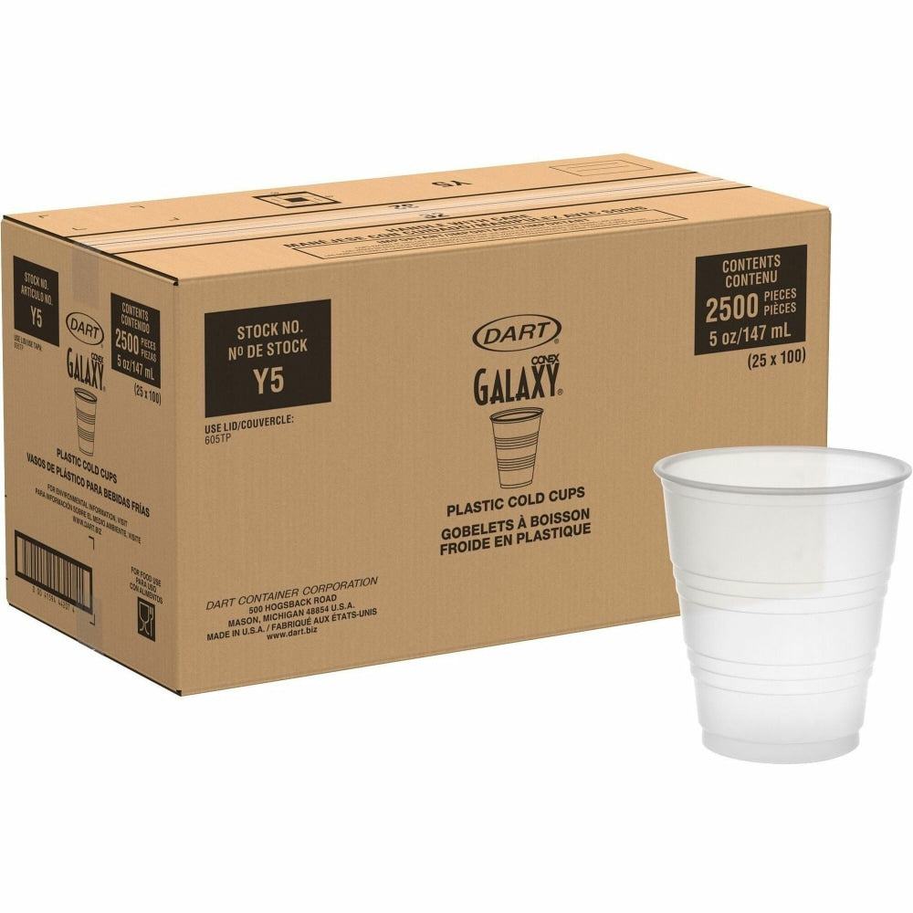 Solo Cup Dart Conex Plastic Cold Cups, 5 Oz, Translucent, Case Of 25 Cups