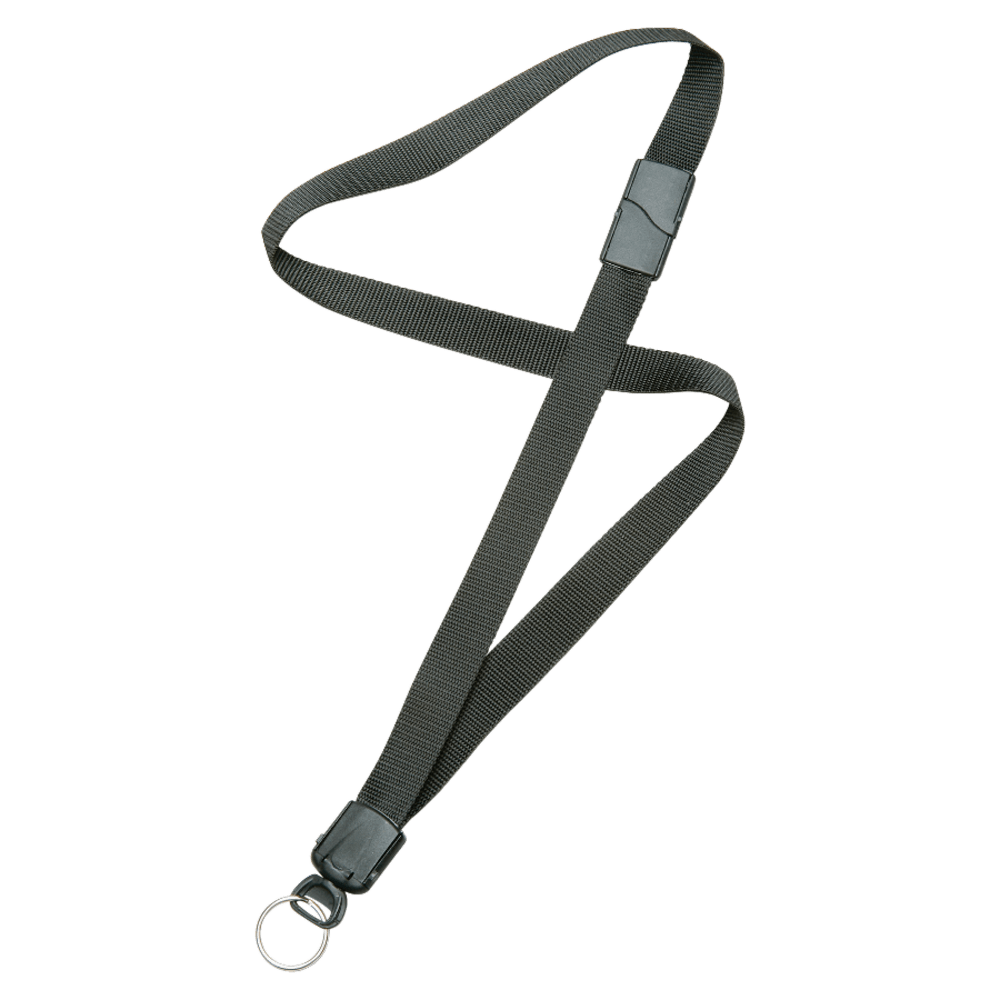 SKILCRAFT Deluxe Lanyard With Key Ring, 36in, Black, Pack Of 12 (AbilityOne 8455-01-613-0196)