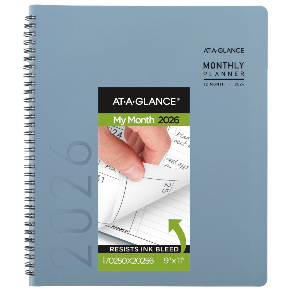 AT-A-GLANCE Contemporary 2026 Monthly Planner, Drizzle, Large, 9in x 11in