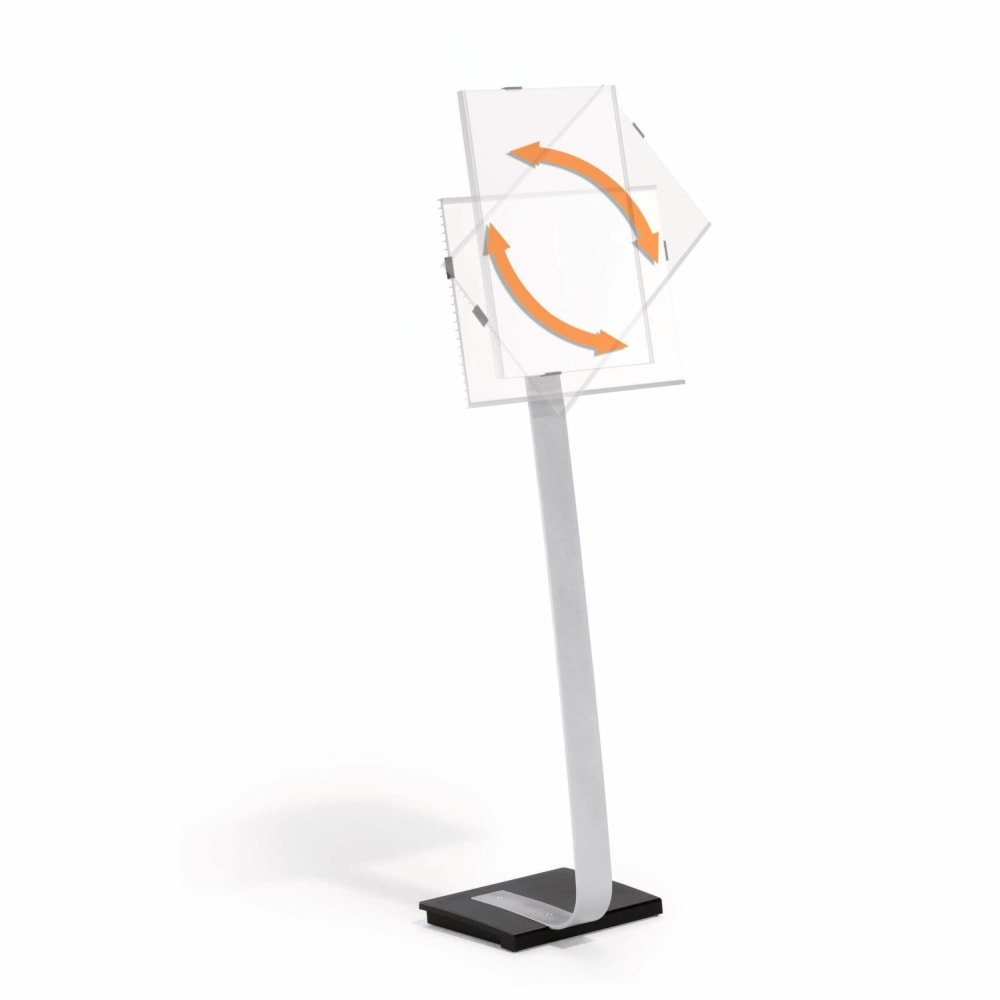 Durable Info Sign Duo Floor Sign Stand, 50in x 17in x 11 1/2in, Black/Gray