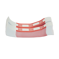 PAP-R Currency Straps, Red, $500, Pack Of 1,000