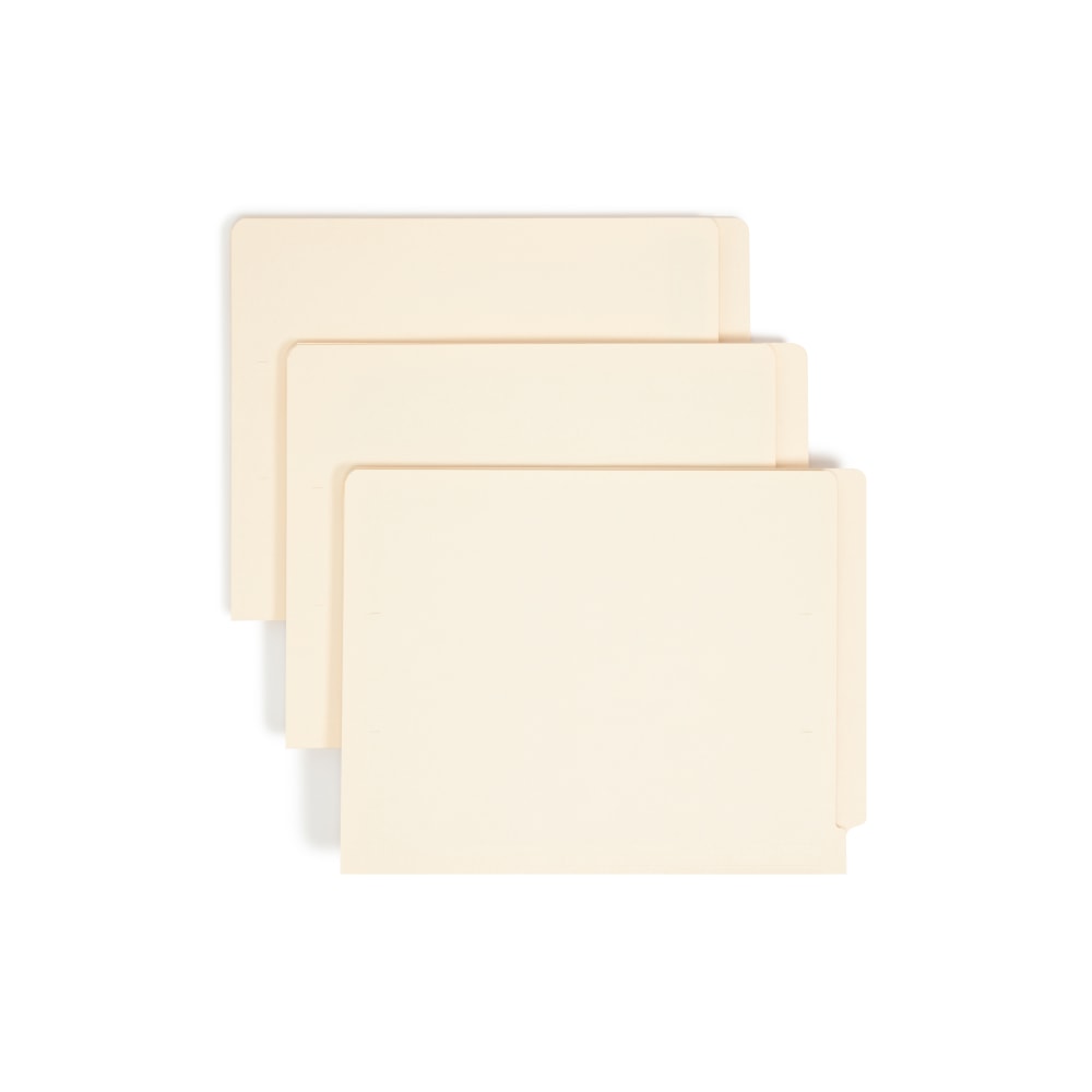Smead Manila Reinforced End-Tab Folders, Straight Cut, Letter Size, Pack Of 100 (24110)