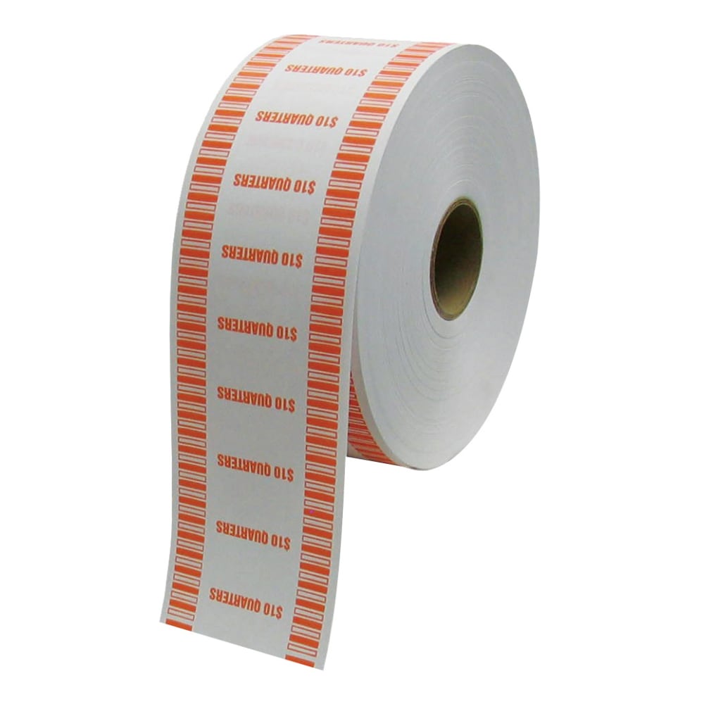 Control Group Automatic Coin Wraps, Quarters, Orange, 2,000 Wraps Per Roll, Pack Of 8 Rolls
